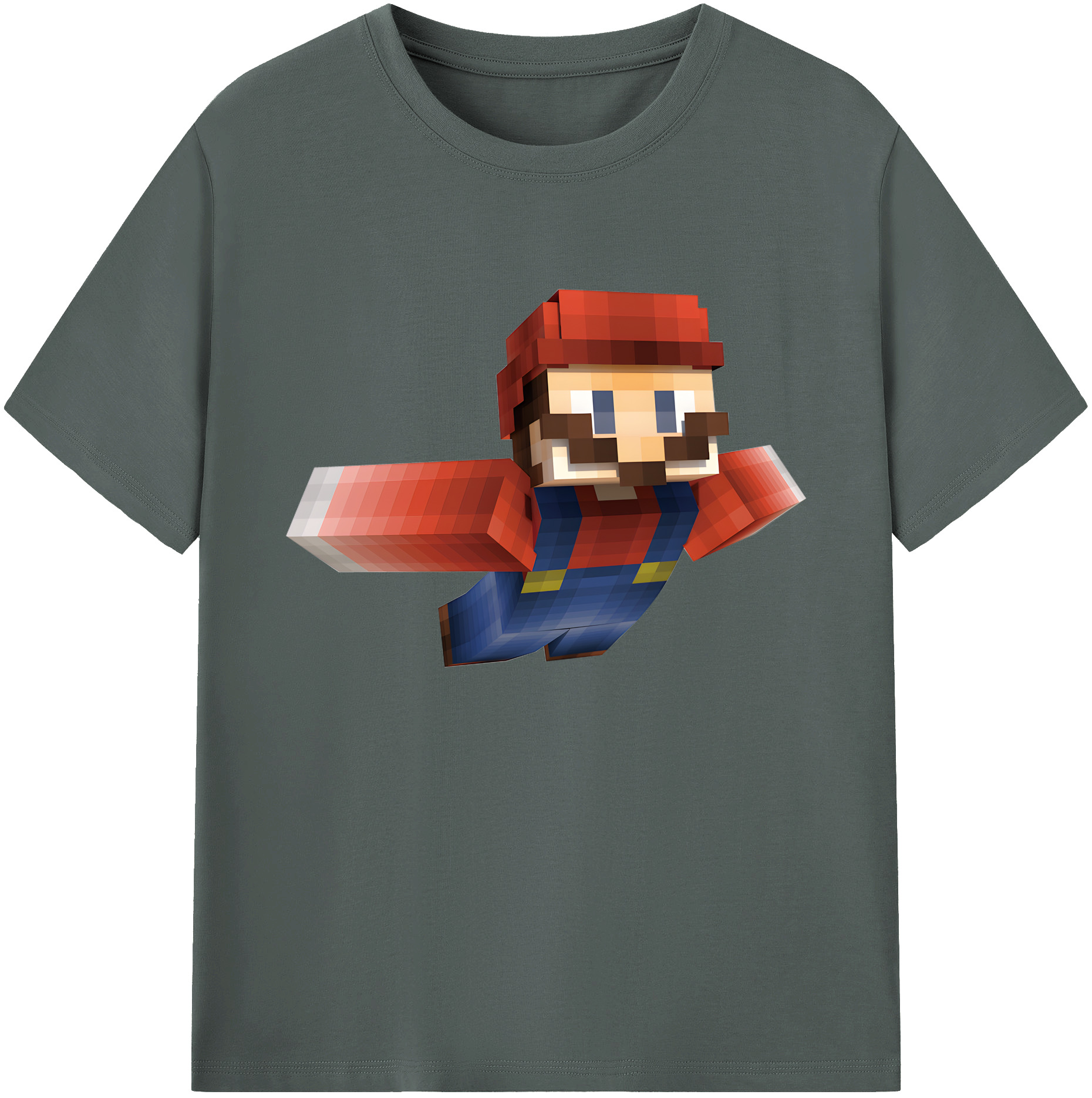 （画像用） マインクラフト ブロックの世界 Minecraft MC Block world 綿100％ メンズ半袖Tシャツ｜肌触りやわらか＆通気性